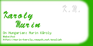 karoly murin business card